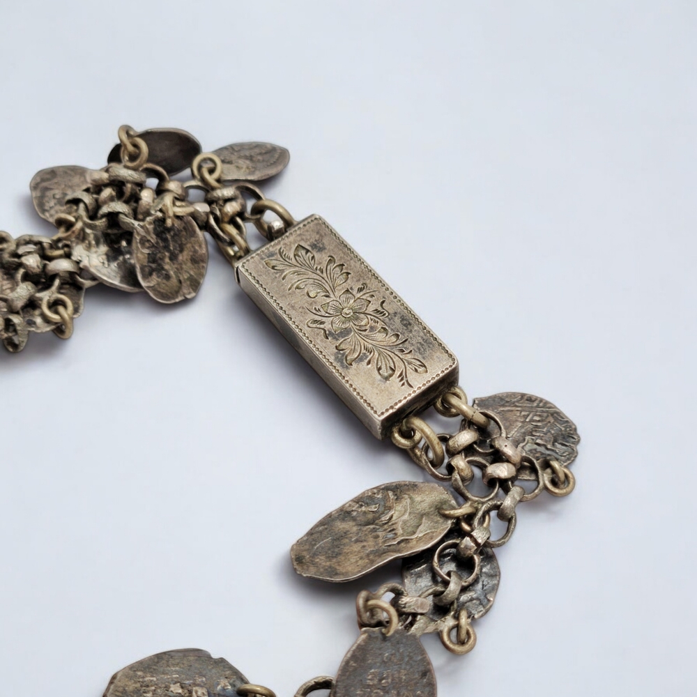Ornate Silver Vintage-Style Bracelet
